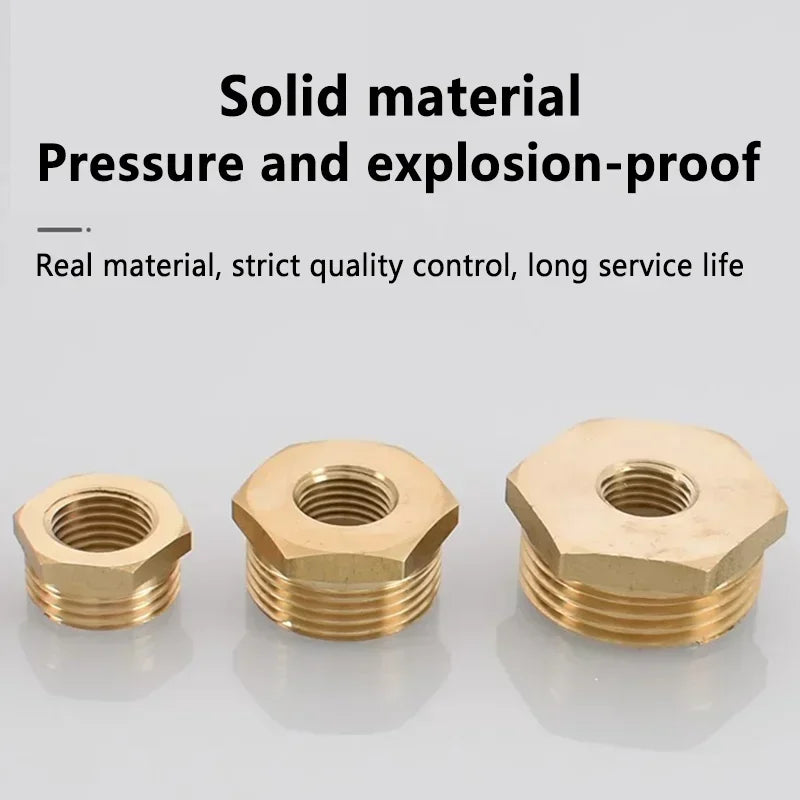 Brass BSP Reducing Hexagon Bushing Adapter Fitting Male to Female Connector for Fuel Water Gas Oil 1/8" 1/4" 3/8" 1/2" 3/4" 1"