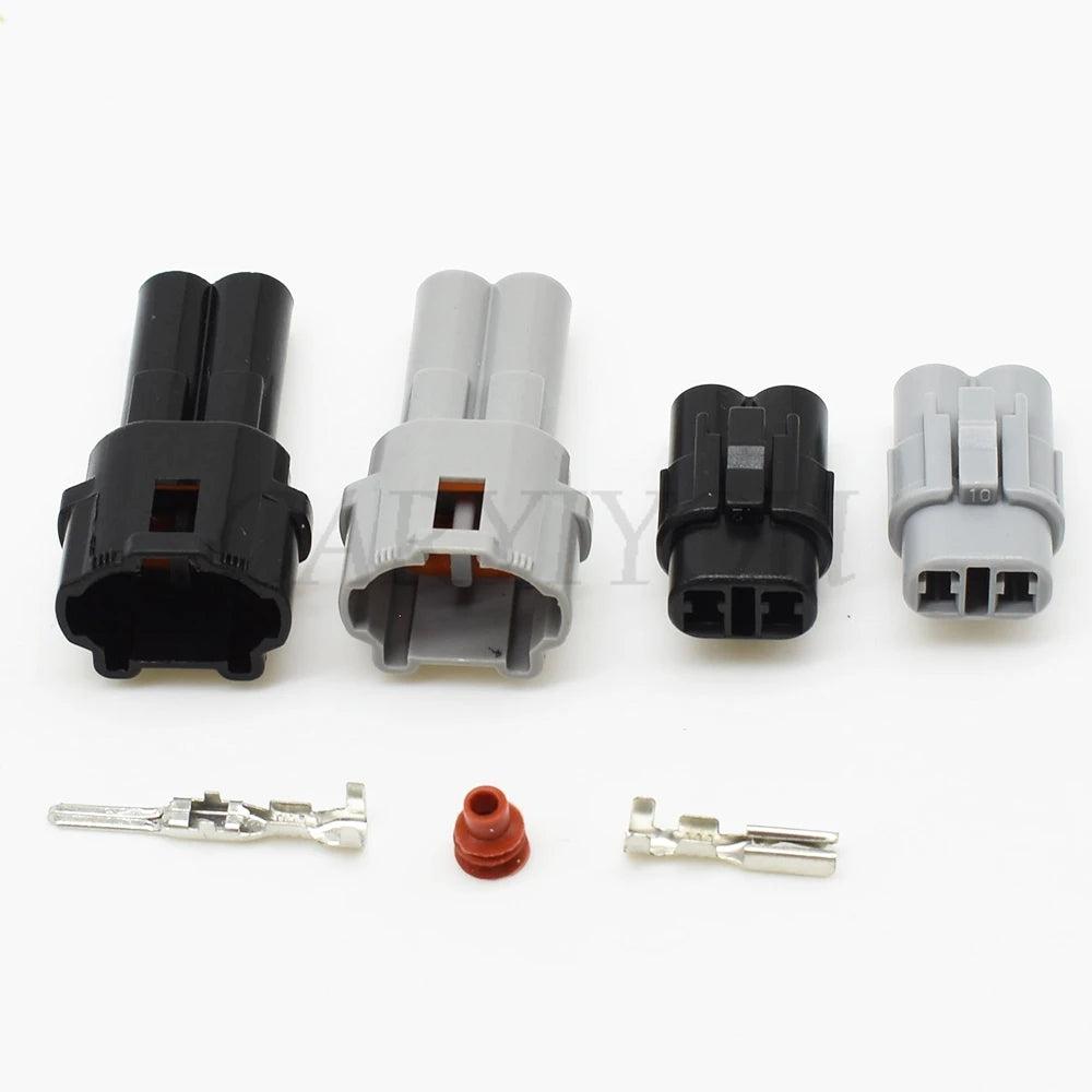 2 Pin 2mm Sealed Connector 6180-2321 6187-2311 DJ7026-2 PA66 Gray Black Waterproof for Honda