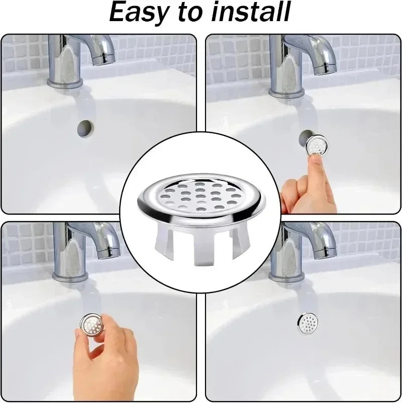 1/10PCS Sink Overflow Cover Round Ceramic Wash Basin Overflow Ring Trim Hollow Hole Bath Insert Replacement Bathroom Accessories