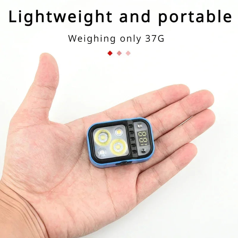 Multi-light Source Headlamp Red Light Portable LED Head Lamps Rechargeable Headlight Built-in Battery Display Waterproof Lamp