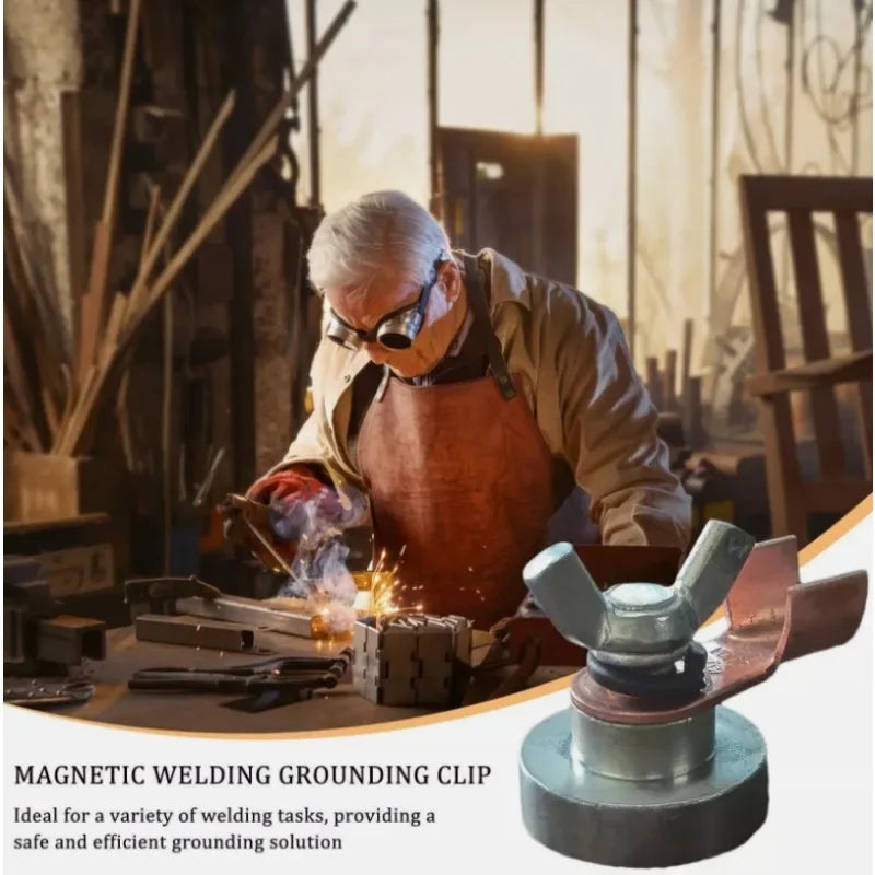 Powerful Magnetism Welding Ground Magnet Copper Electrode Fixing Clamps, Single Head Welding Support Accessories