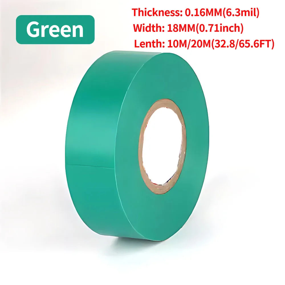 Electrical PVC Insulation Tape Black Wire Wrapping Tape 10M/20M Length 0.71 Inch Wide for Electrical Repair