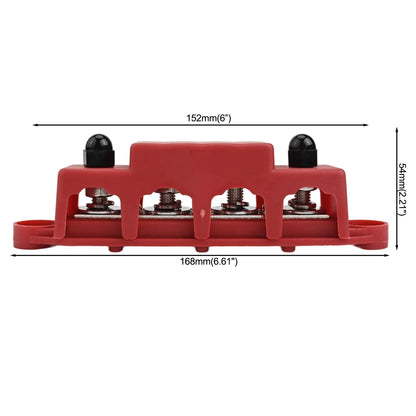 168*54mm DC Busbar Busbar Distribution Block For Power Systems Current Capacity Power Distribution Block 62.5A Rated Terminals