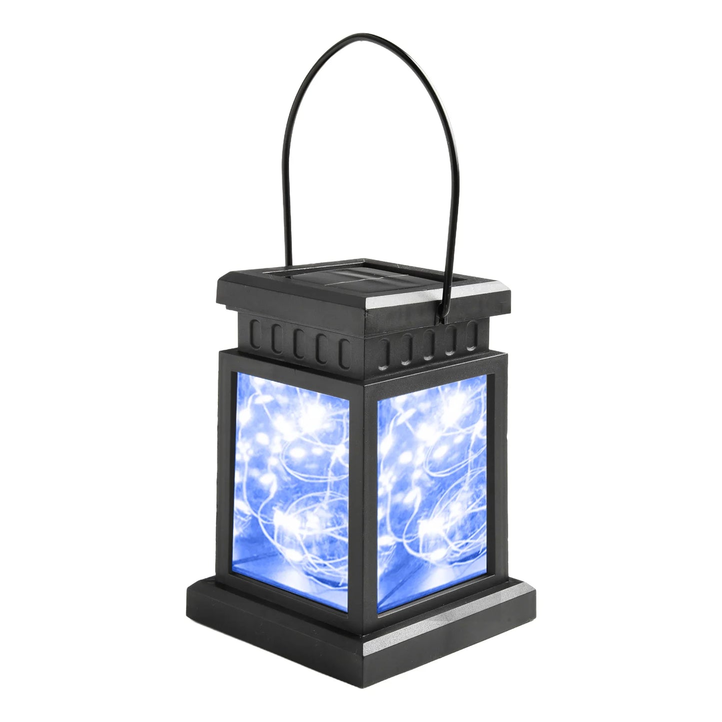 1pc LED Lantern Lamp Outdoor Garden Warm Light Waterproof Solar Powered Golden Copper Wire Hanging Lightweight