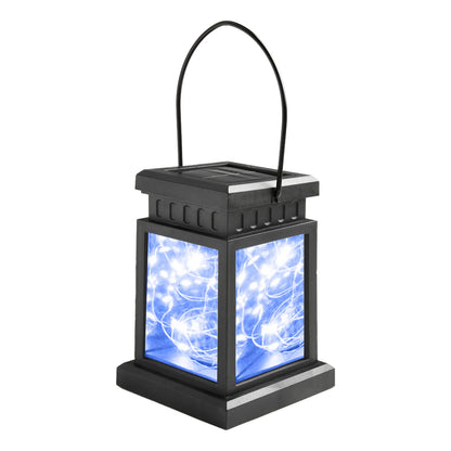 1pc LED Lantern Lamp Outdoor Garden Warm Light Waterproof Solar Powered Golden Copper Wire Hanging Lightweight