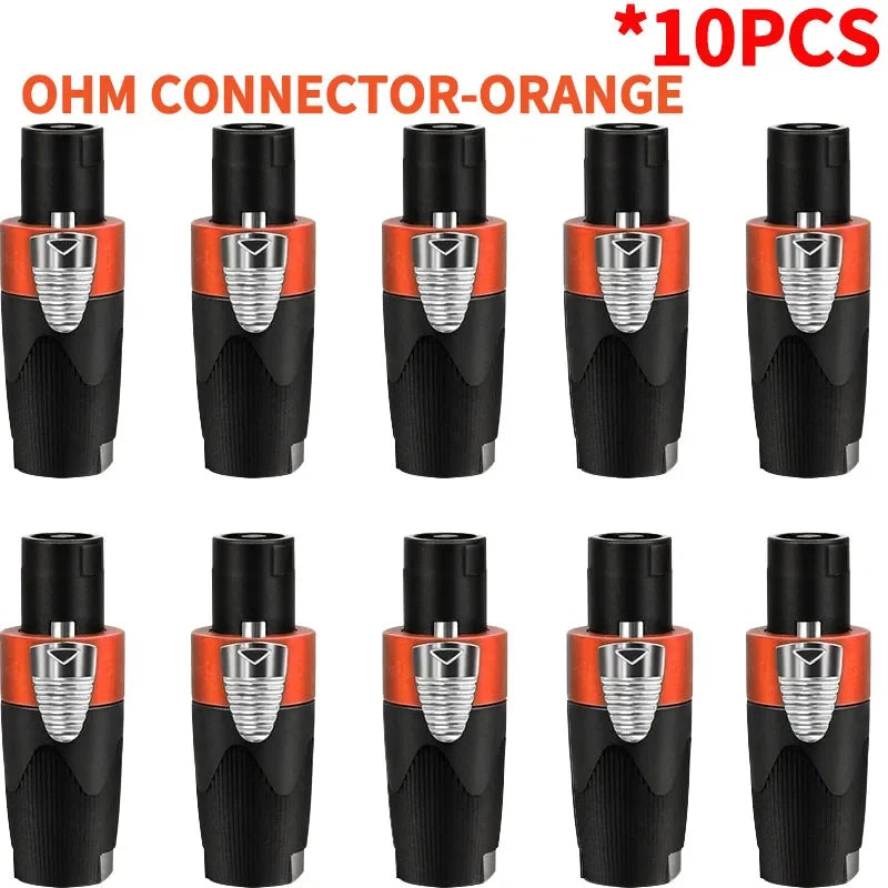 NL4FC Speakon 4 Pin Audio XLR Connector Ohm Head Solder-Free Amplifier Terminal for Superior Sound