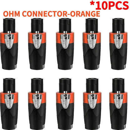 NL4FC Speakon 4 Pin Audio XLR Connector Ohm Head Solder-Free Amplifier Terminal for Superior Sound