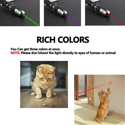 2-in-1 Mini Laser Pointer Portable LED Pet Training Flashlight Scratching Toys for Pets and Cats Indicator Tool Christmas Gifts