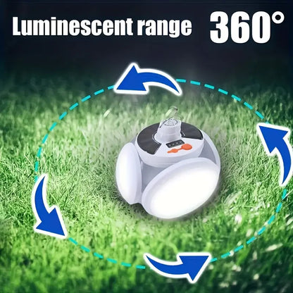 Portable LED Solar Camping Light Bulb Rechargeable Flashlight Waterproof Night Lamp Camping Supplies 5 Mode Adjustable with Hook
