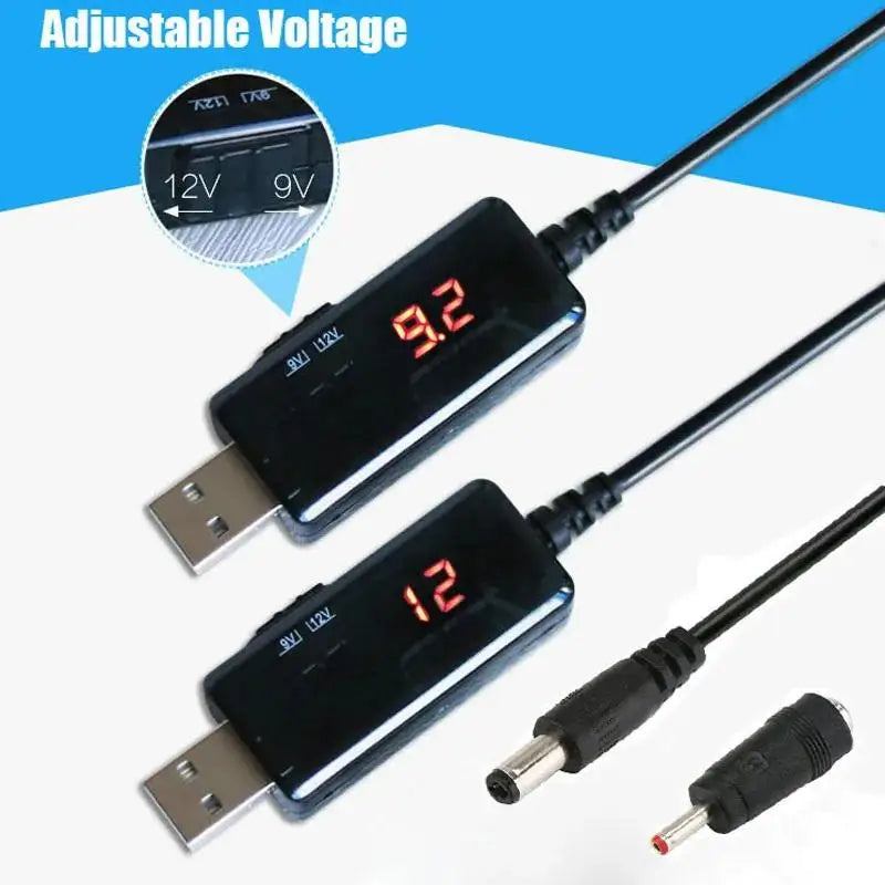 DC 5V To 9V 12V USB Step-up Converter Cable + 3.5x1.35mm Connecter USB Boost Converter For Power Supply/Charger/Power Converter