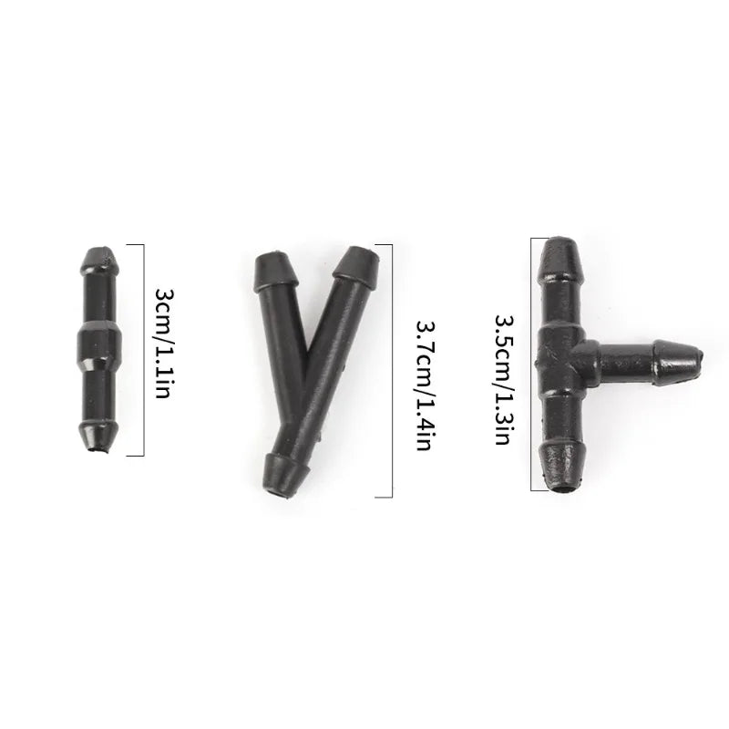 Windscreen Washer Hose Connector — T / Y / 3-Way Joiner Pipe Fitting 18/90pcs