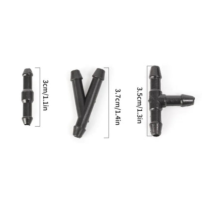 Windscreen Washer Hose Connector — T / Y / 3-Way Joiner Pipe Fitting 18/90pcs