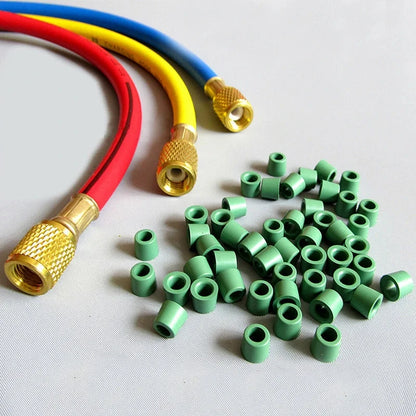 200/50Pcs Car Air Conditioning Line Repair Gasket “1/4" Charging Hose/Manifold Repair O-Ring Seal Rubber Gasket Auto Repair Tool
