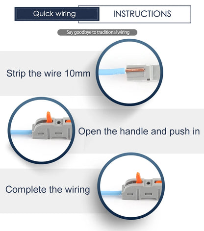 1 to 1 Inline Lever Wire Connector Kit Universal Compact Electrical Cable Terminal Block Spliceable Butt Junction 28-12 AWG
