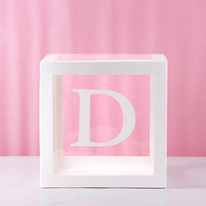 27/25cm Custom Transparent Letter Box A-Z Baby Shower Girl 1st Birthday Party Decoration Kids Wedding Birthday Balloon DIY Box