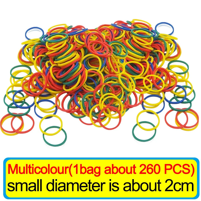 Wholesale Multicolour Elastic Rubber Bands Adjustable Fastener O Rings Stretchable Household Office School Stationery Supplies