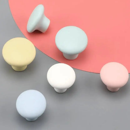 1pc Children's Furniture Handles Nordic Ceramic Children Room Cabinet Handles Macaron Colorful Round Drawer Knobs And Pulls