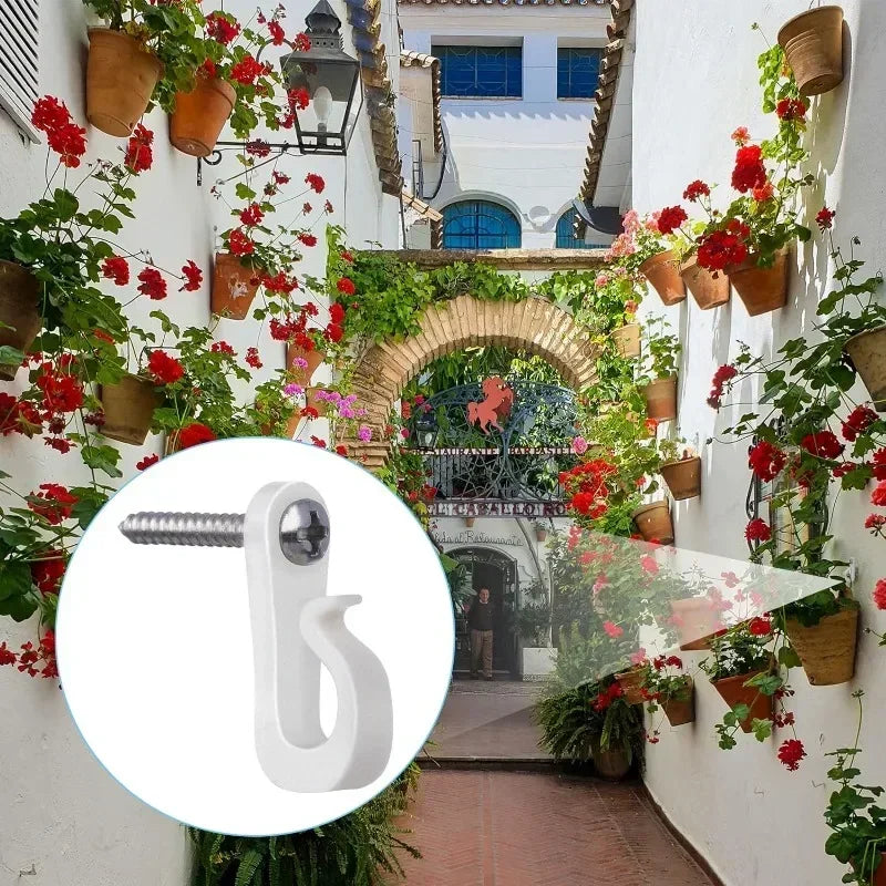 30/1Pcs Q Hanger Hooks for String Lights Hanging Multi-Purpose Plant Cabinet Ceiling Hook with Screw Home Holder Outdoor Supply