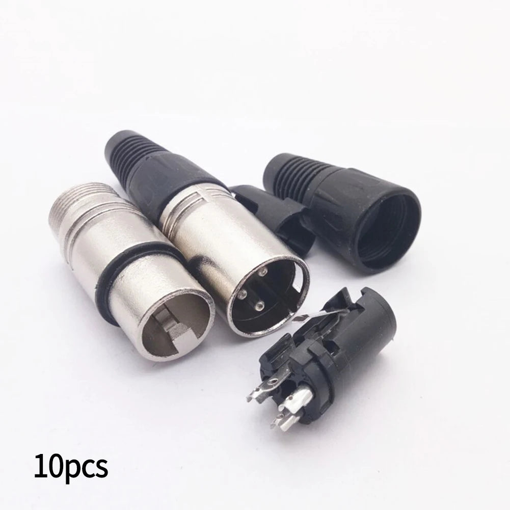 10 Pairs/PCS XLR DMX 3 Pin Audio Microphone Cable Connectors 10pcs Male + 10pcs Female MIC Snake Plug Cable Adapters 8 Options