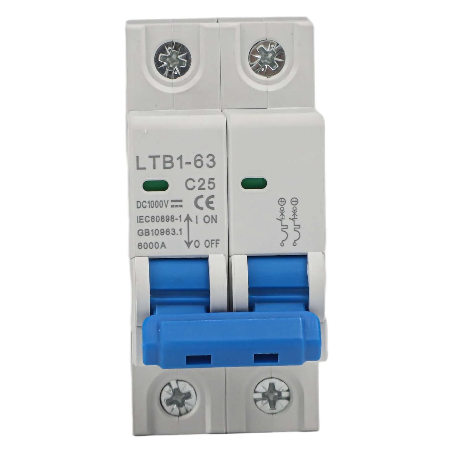 For Solar Photovoltaic Compatible DC 1000V Circuit Breaker Available in 6A to 63A Rated Currents for Overload Protection