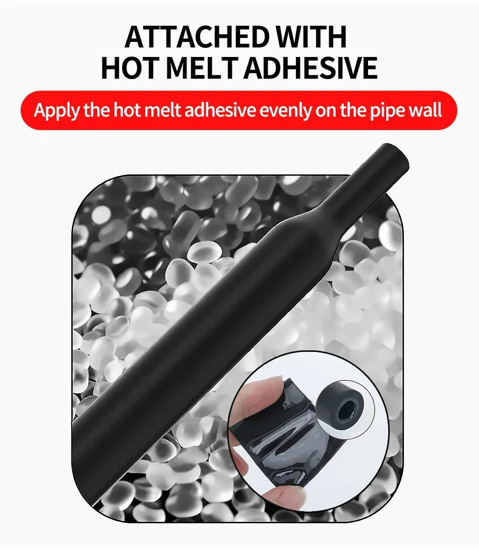 5 Meter 4:1 Dual Wall Heat Shrink Tube with Glue Heat Shrinkable Tubing 4-32mm