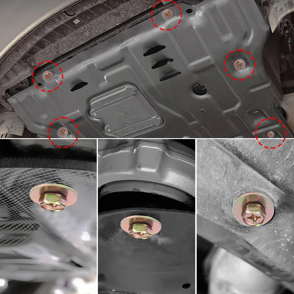 Car Body Bolts & U-nut Clips M4/M5 Engine Under Cover Splash Shield Body Bumper Fender Push Clips Universal Auto Accessories