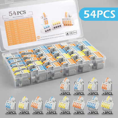 3/4/5/6 Pin 1 in Multiple Out Quick Wire Connectors Compact Cable Splitter Push-in Electrical Lever Terminal Block 213 214 215