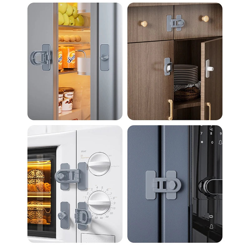 New 1pc Multifunction Useful Refrigerator Door Latch New Plastic Baby Safety Lock Kids Security Protection Cabinet Drawer Lock