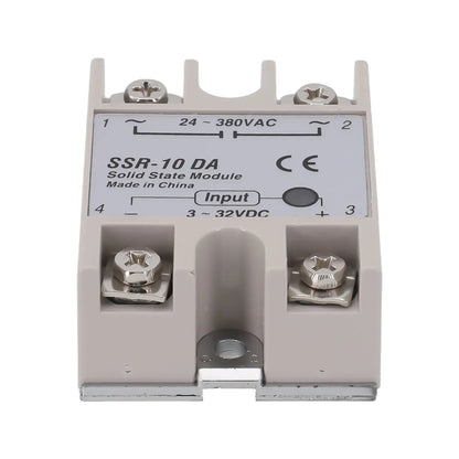 Single Phase Solid State Relay SSR-10DA DC Controlled AC Single-phase Solid State Relay 10A DC-AC Relay 3-32V DC To 24-380V AC