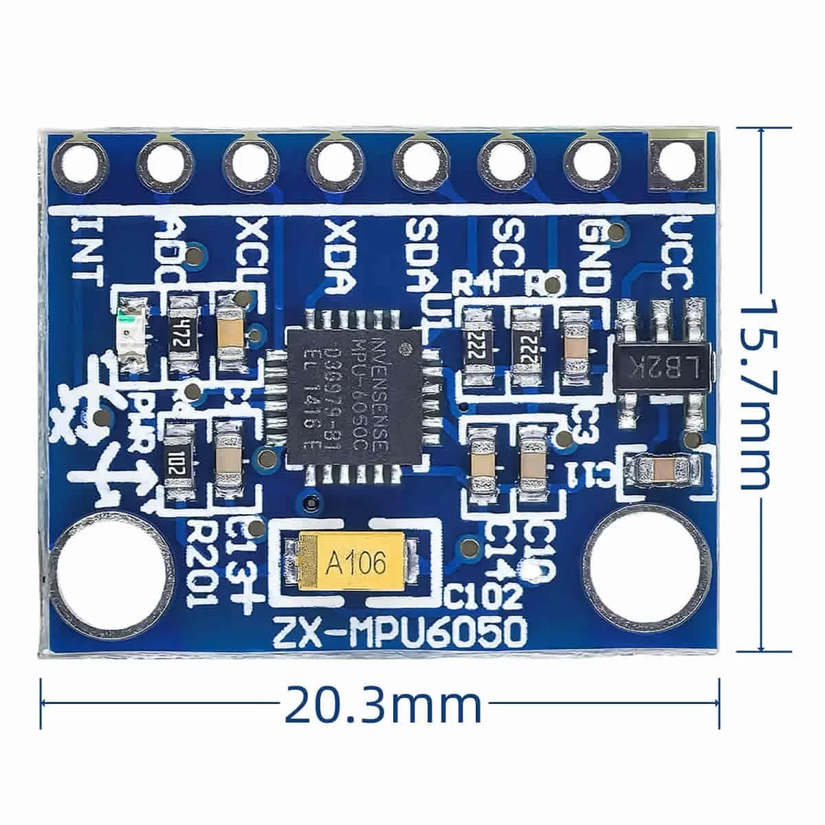 GY-521 MPU-6050 3-Axis Gyroscope & Accelerometer Module I2C/IIC for Arduino Quadcopter Drone DC3-5V
