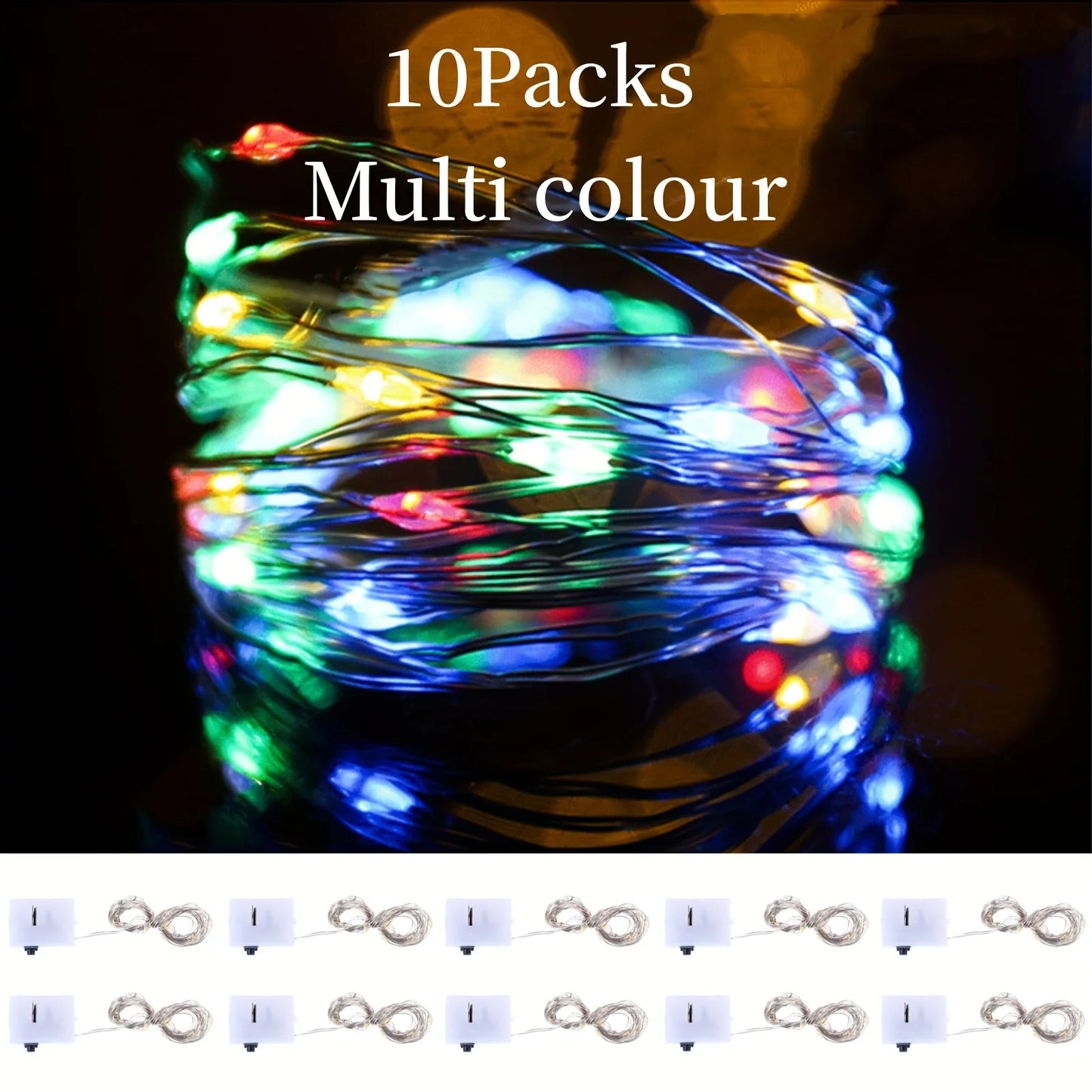 10Packs 1m LED String Lights Warm/Multicolor/Red/Green/Blue/Pink/Purple/White Christmas Atmosphere Firefly Lamp Starry Sky Light