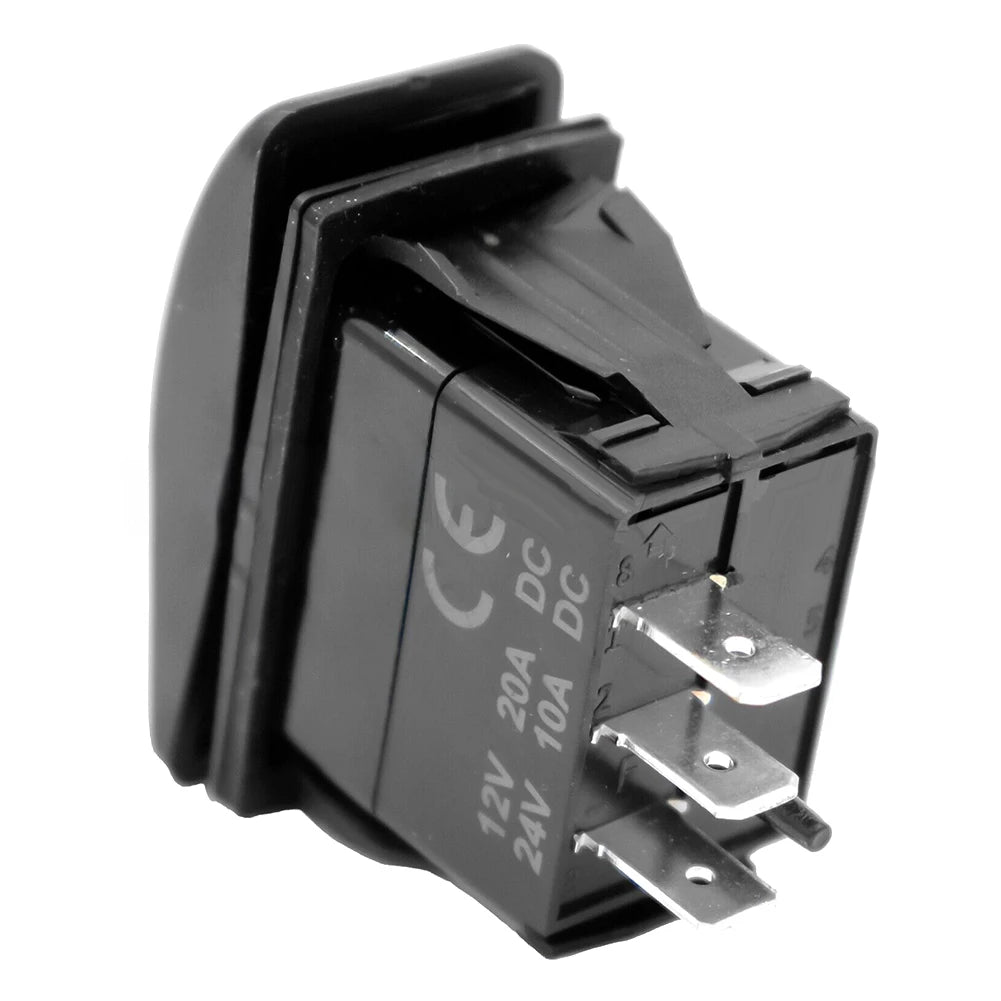 SPDT Waterproof Switch 20A 12/24VDC Rocker Switch (ON)-OFF-(ON) Rectangular Rocker Switch For Automotive Supplies