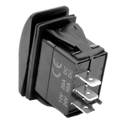 SPDT Waterproof Switch 20A 12/24VDC Rocker Switch (ON)-OFF-(ON) Rectangular Rocker Switch For Automotive Supplies
