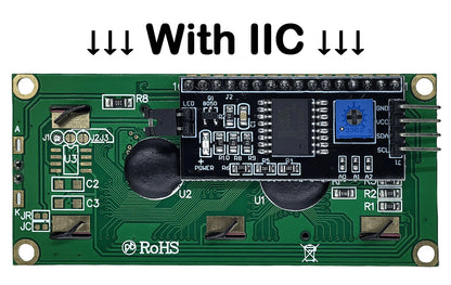 LCD1602 16x2 Character I2C LCD Display Module with PCF8574 Interface 5V Blue Yellow Green Screen for Arduino Projects