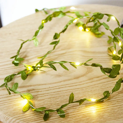 2026 New Christmas Solar Fairy Lights, 50/100/150LED Artificial Green Leaf String Lights for Tree Decor, Holiday Party Garland