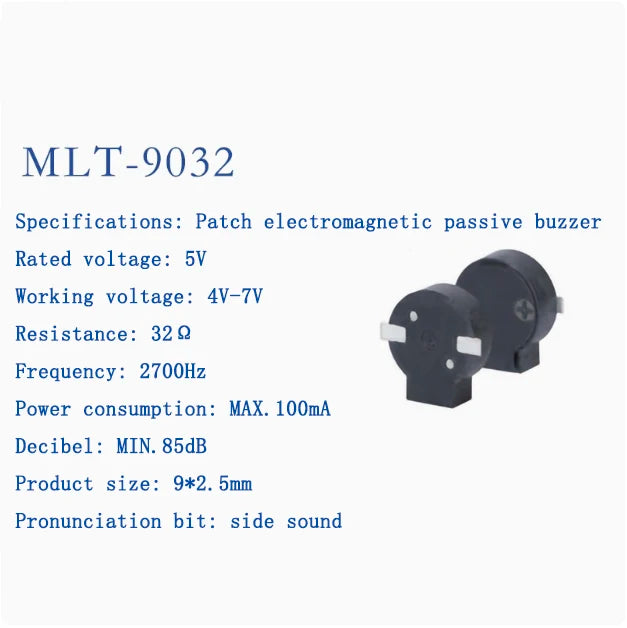 Active and Passive Electromagnetic Patch Buzzers MLT-4020 MLT-5018 MLT-5020 MLT-5030 5525 7525 8530 8540 9025 9032 9045 MLT9650