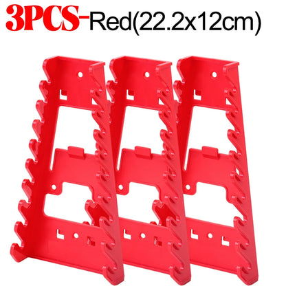 Red Wrench Organizer Plastic Wrench Organizer Tray Sockets Storage Tools Rack Sorter Standard Spanner Holders Wrench Holder