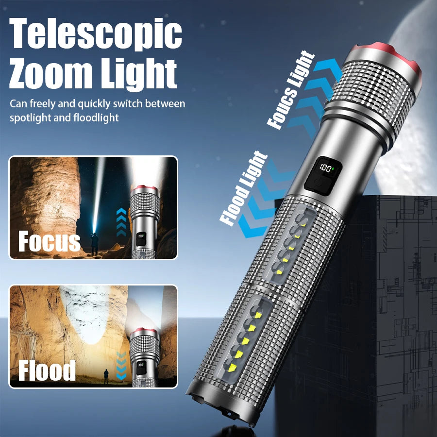 19000000LM Super Powerful Flashlight Rechargeable LED Torch COB Lantern