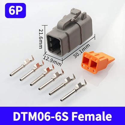 2-12 Pin Way Deutsch DTM Series Connector Male Female Docking Harness Plug 2P 3P 4P 6P 8P 12P DTM04-2P DTM06-2S