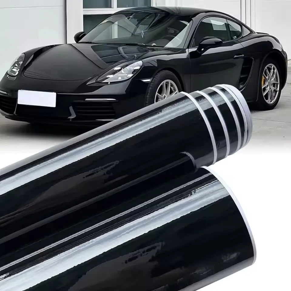Car Glossy Black Sticker Waterproof Air Release DIY Stickers Car on The Hood Adhesive Vinyl for Auto Motorcycle Body Stickers
