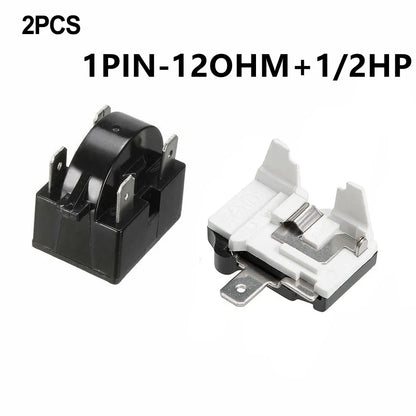 Refrigerator PTC Starter Relay 1/3/4 Pins Compressor Overload Protector, 12Ω / 15Ω / 22Ω Starting Relay
