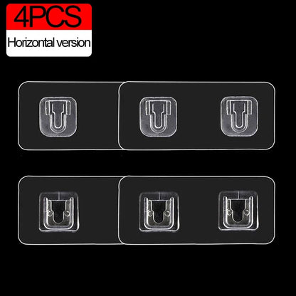 Double-Sided Adhesive Wall Hooks Strong Transparent Suction Cup Hooks