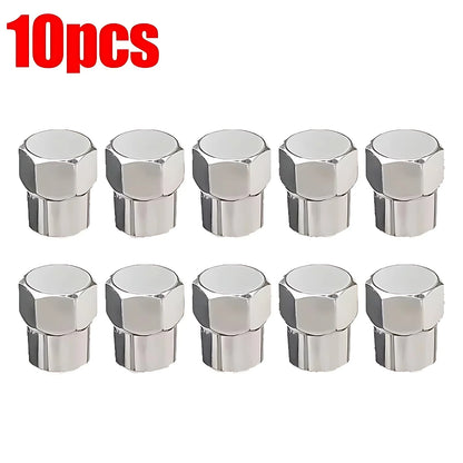 Car Flat Head Valve Caps Universal Chrome Tyre Valve Stem Caps