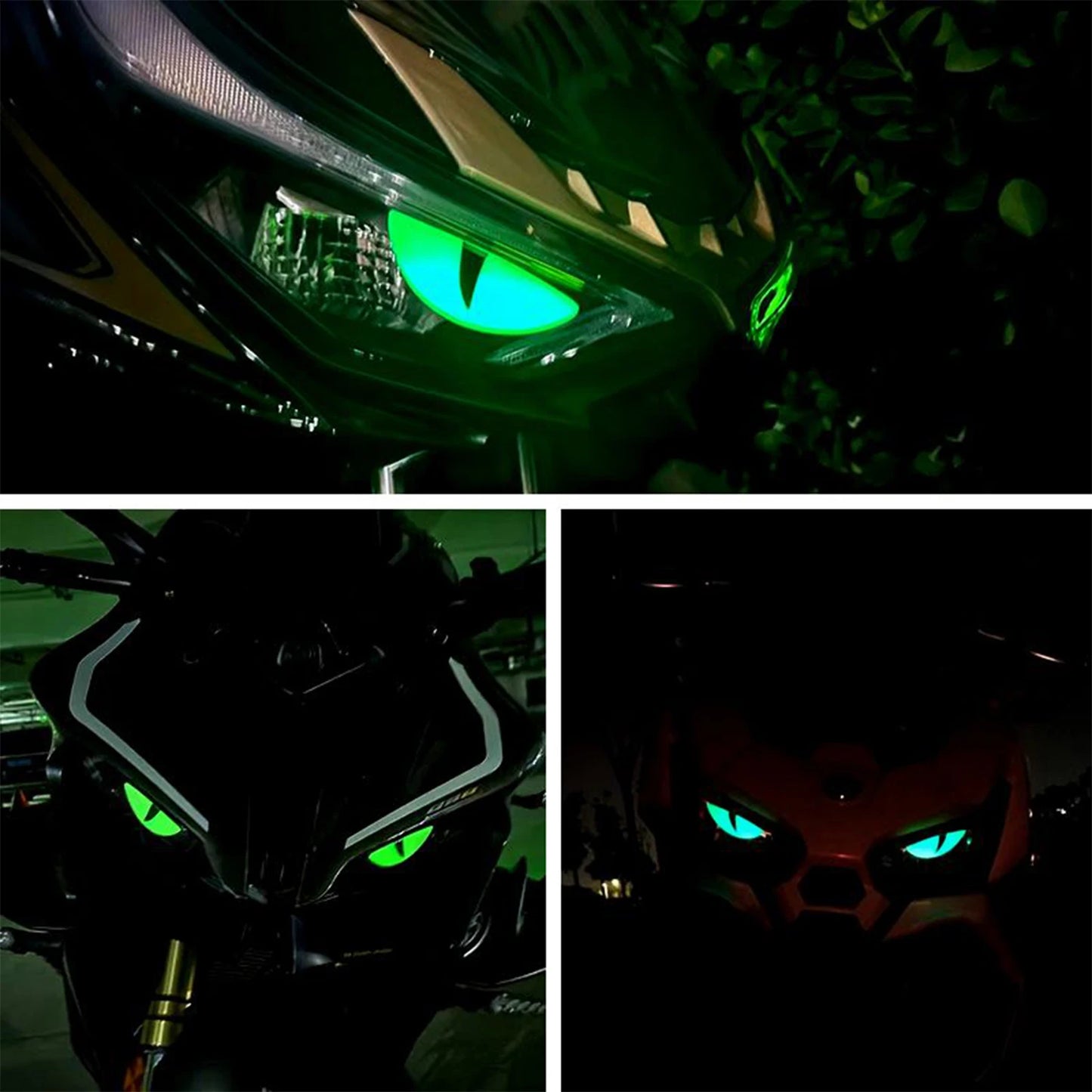 3D Devil Eye Motorcycle Scooter Windshield Night Sticker Decorative