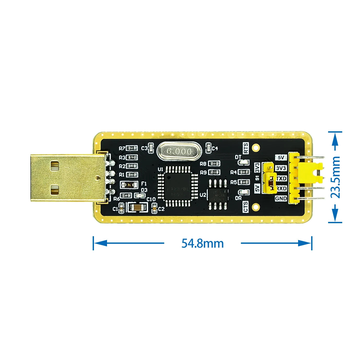 FT232 USB 2.0 to TTL Serial Adapter Module Cable 5V/3.3V for Arduino and Debugging