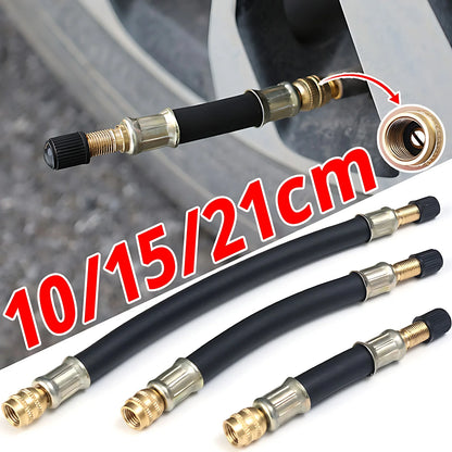 Flexible Rubber Tyre Valve Extension Tube 10/15/21cm for Cars & Trucks