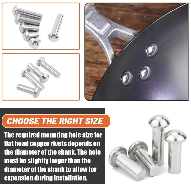 Aluminum Alloy Half Round Head Rivets — Hammer Drive Tapping Expansion Core Rivet Knock Type Fastener