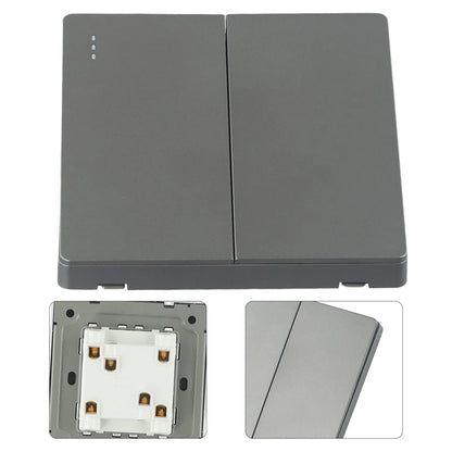 None Gray Button Switch Switches 1 2 3 Gang 86mm Flame Frameless PC Material Push Retardant Rocker Switch None