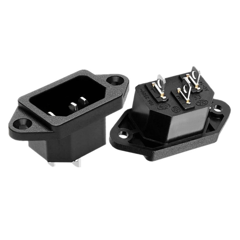 Power Connector 3 Pin Charging Socket AC-04 Built-in Male Female Rated 250V 10A for Battery and Electrical Use