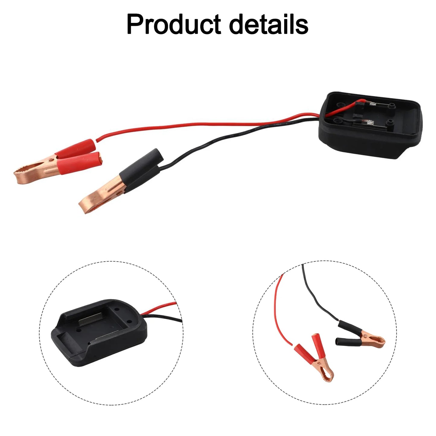 BL1830 Replacement Battery Adapter Jump Starting Batteries Strong Grip Clamps Booster Battery Cables Easy To Use For BL1815